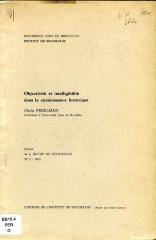 Objectivité et intelligibilité dans la connaissance historique