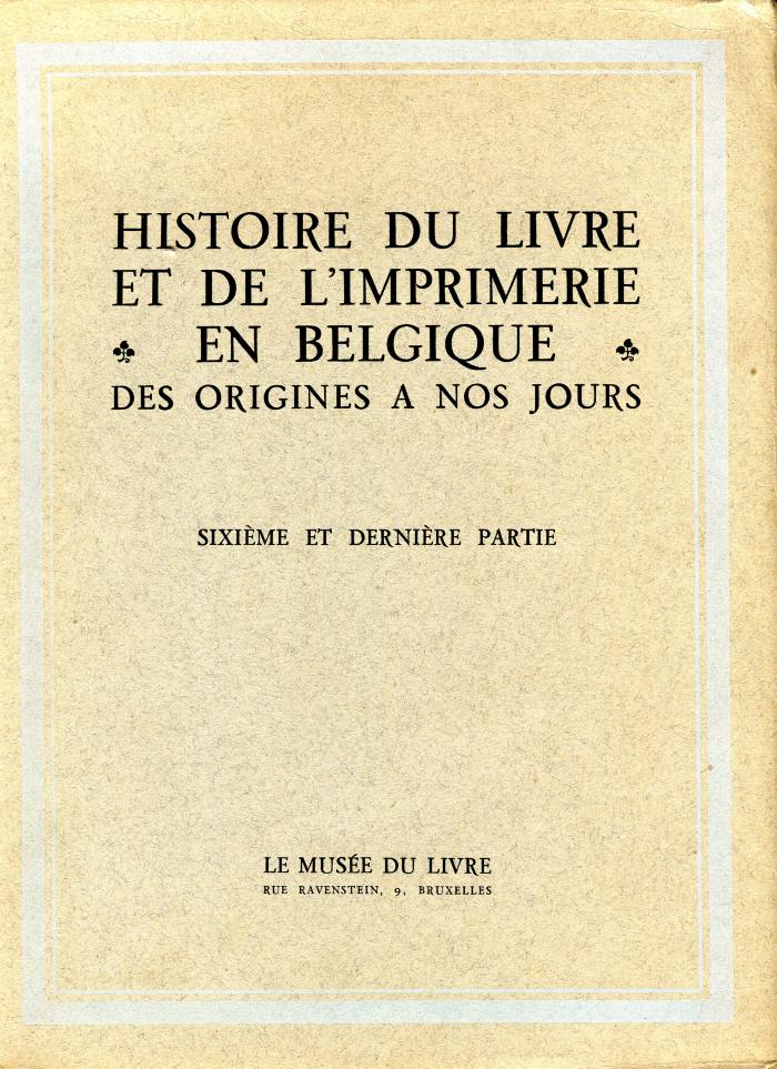 Histoire du livre et de l’imprimerie en Belgique