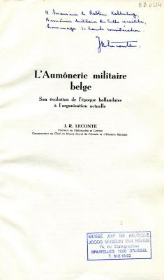 L’Aumônerie militaire belge