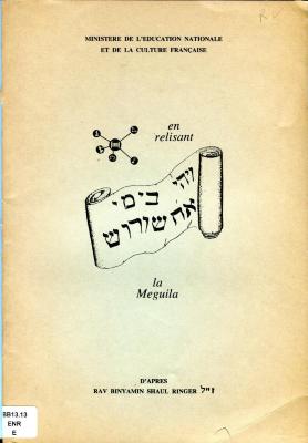 En relisant la meguila par Rav Binyamin Shaul Ringer