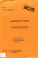L'univers du yiddish