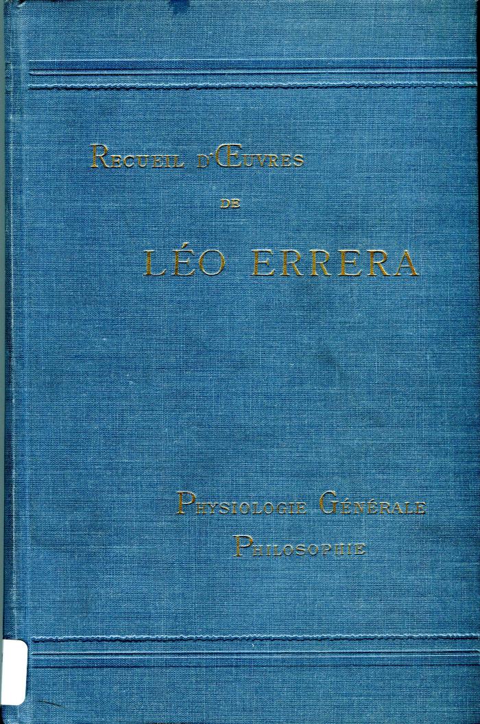 Recueil d’oeuvres de Léo Errera