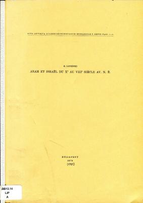 Aram et Israël du X° au VIII° siècle av. n. è.