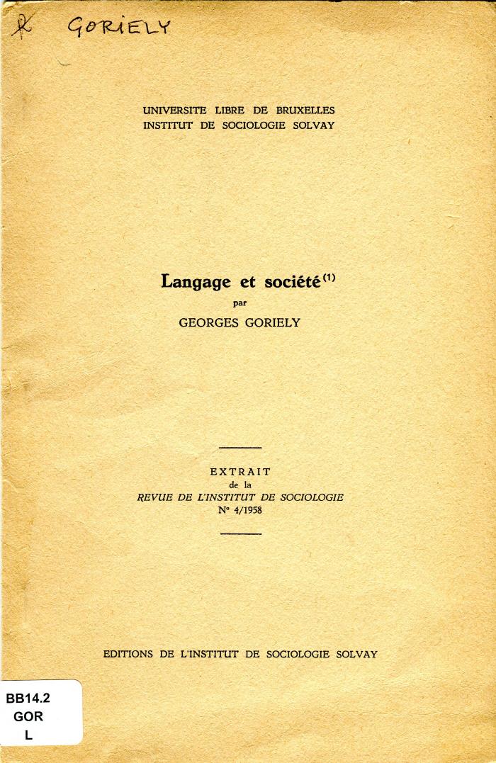 Langage et société