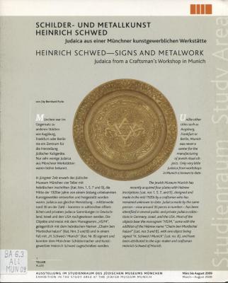 Schilder- und Metallkunst Heinrich Schwed
Judaica aus einer Münchner kunstgewerblichen Werkstätte