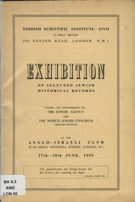 Exhibition of selected Jewish historical records