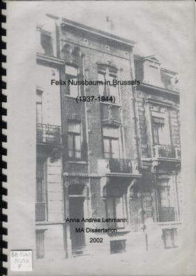 Felix Nussbaum in Brussels (1937-1944)