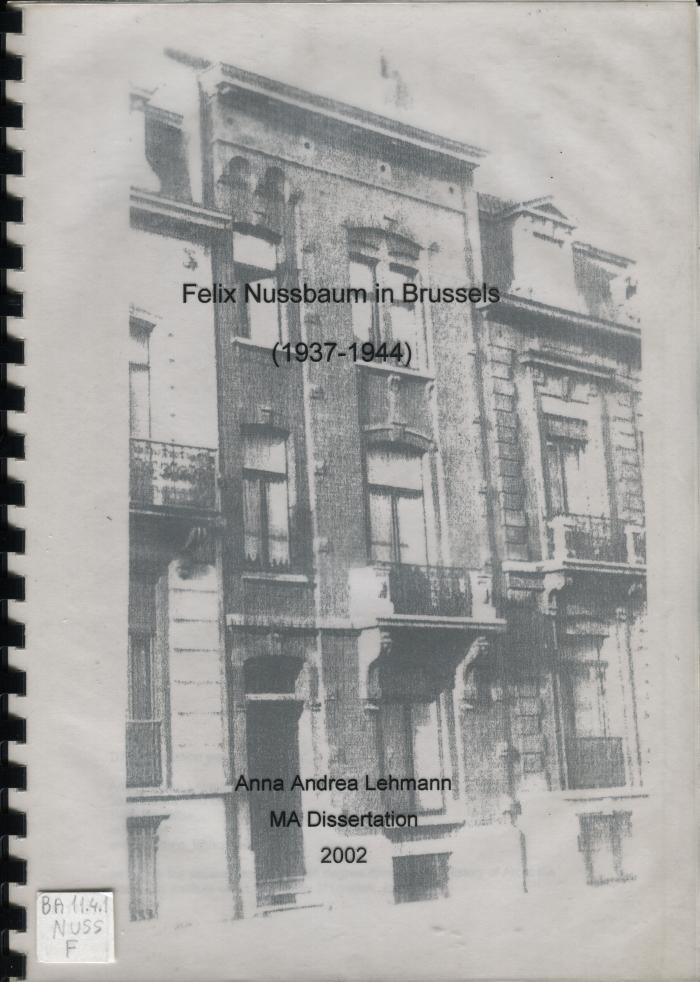 Felix Nussbaum in Brussels (1937-1944)