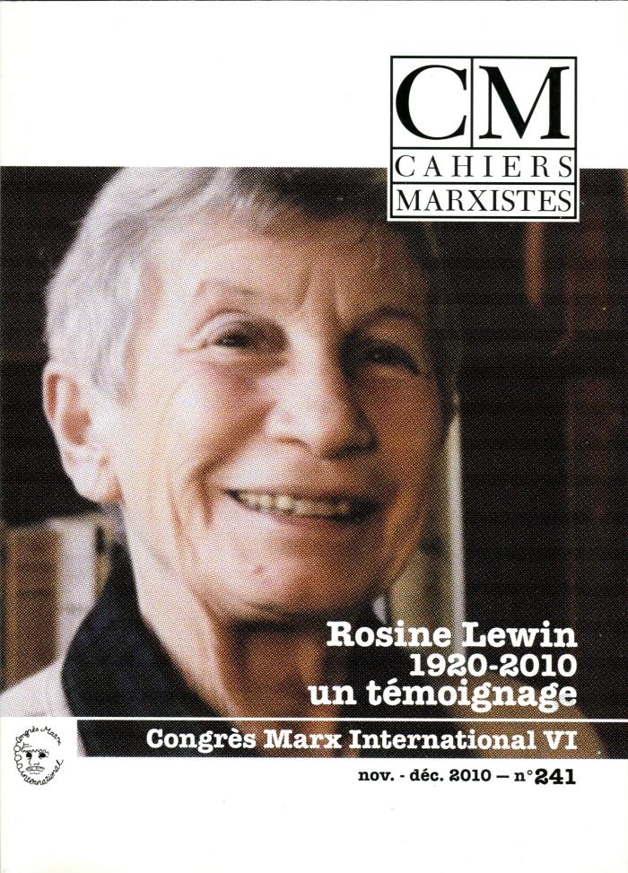 Rosine Lewin 1920-2010 un témoignage 