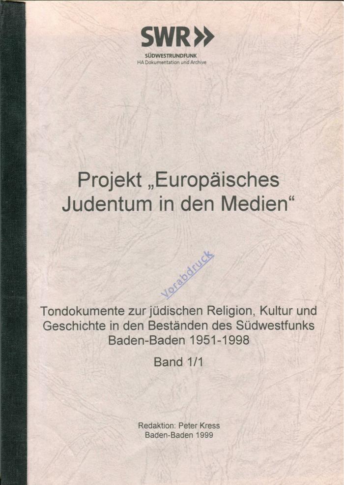 Projekt "Europäisches Judentum in den Medien"