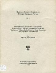 Sympathetic Portrayals of Jews in Nineteenth-Century German Literature :