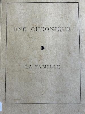Une chronique - la famille