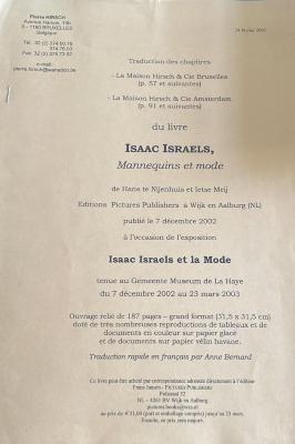 Traduction des chapitres “La Maison Hirsch & Cie Bruxelles” (p. 57 et suivantes), “La Maison Hirsch & Cie Amsterdam” (p. 91 et suivantes)