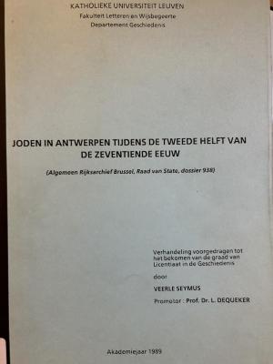 Joden in Antwerpen tijdens de tweede helft van de zeventiende eeuw