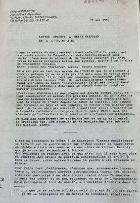 Lettre ouverte à Henri Wajnblum et à l’U.P.J.B.
