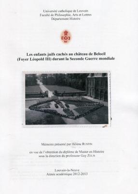 Les enfants juifs cachés au château de Beloeil (Foyer Léopold III) durant la Seconde Guerre mondiale
