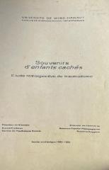 Souvenirs d'enfants caché (Mémoire de fin d'étude)