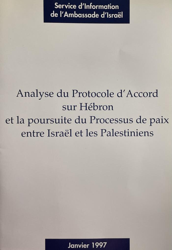 Analyse du Protocole d'Accord sur Hébron 