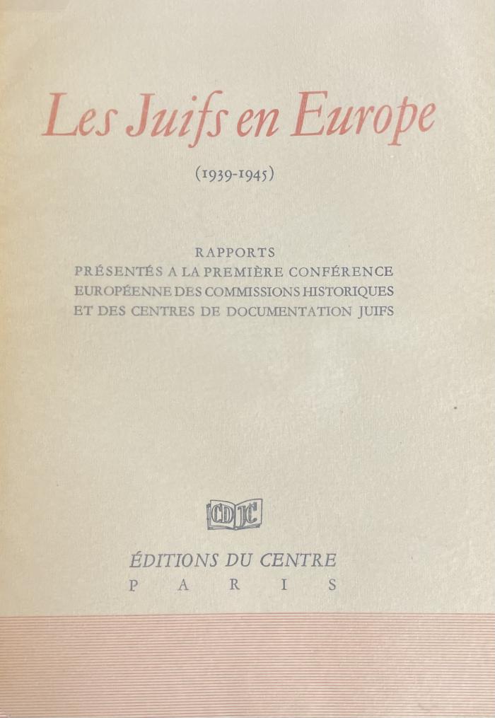 Les Juifs en Europe