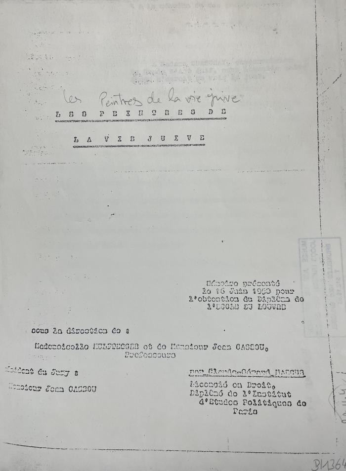 Les peintres de la vie juive 